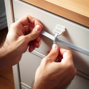 Childproofing Cabinets and Drawers with Cable Ties