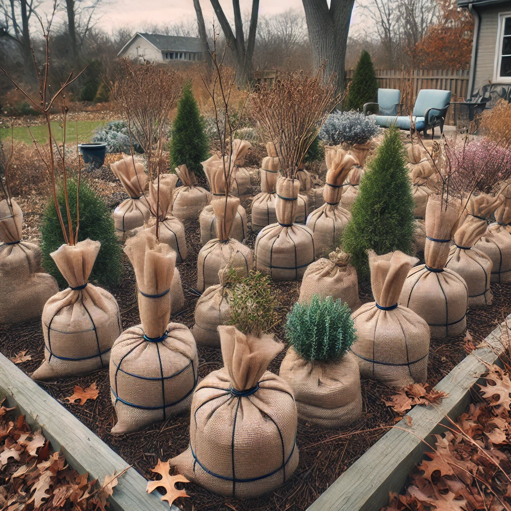 zip ties for winter plants