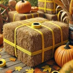 Fastening Hay Bales Together for Fall Displays with Cable Ties