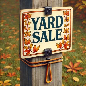 Attaching Signs for Autumn Yard Sales Using Cable Ties