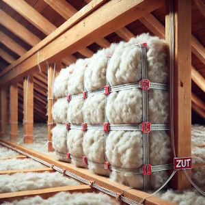 Fastening Insulation Materials in Attics Before Winter Using Cable Ties